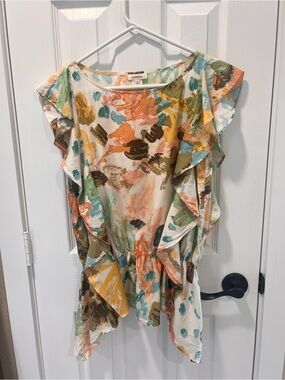 Sundance Multi-Color Flutter Sleeve Blouse